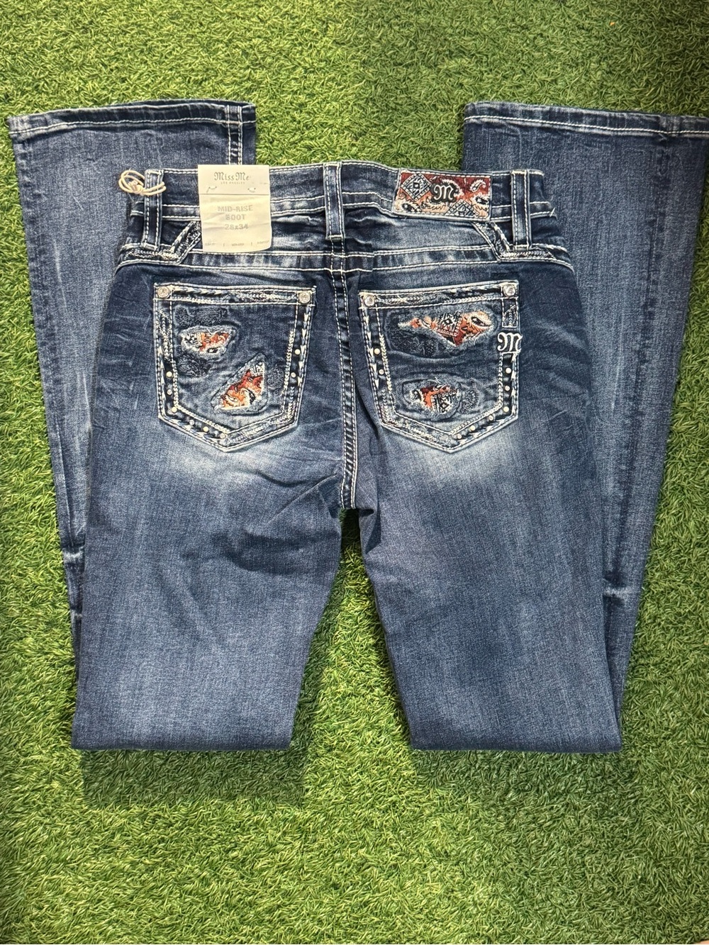Miss Me Mid-Rise Bootcut Jeans Size 28x34  Style: M3873B DK Blue - NWT - Picture 3 of 10
